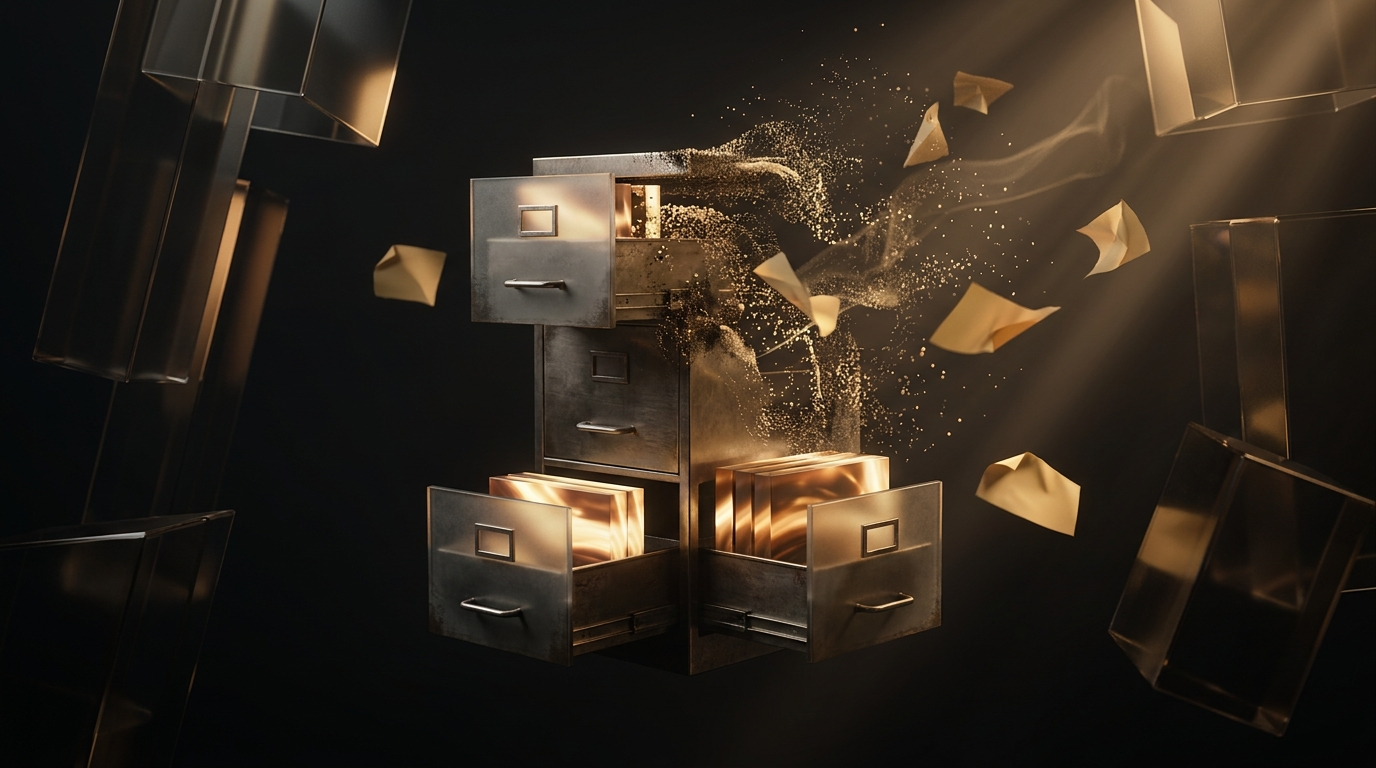 A filing cabinet that runs on the honesty of a tired person at six in the evening