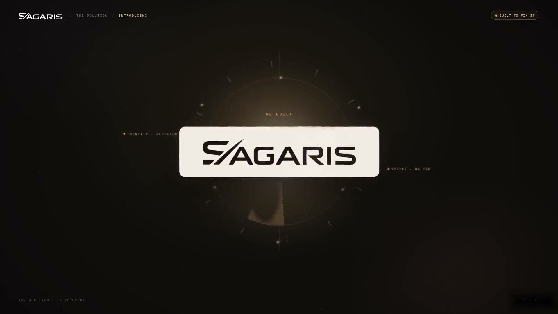 SAGARIS logotype on the opening frame of the product film